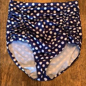 High waisted polka dot swim bottoms